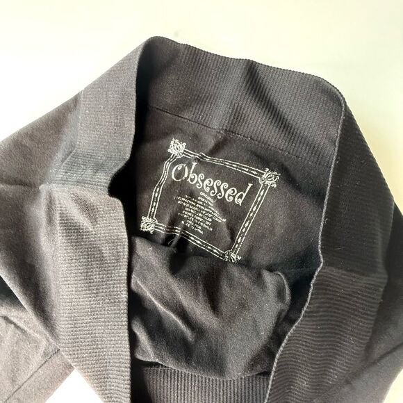 Shredded Black Ripped Leggings – Grunge Street Style Festival Pants OS - Picture 5 of 7